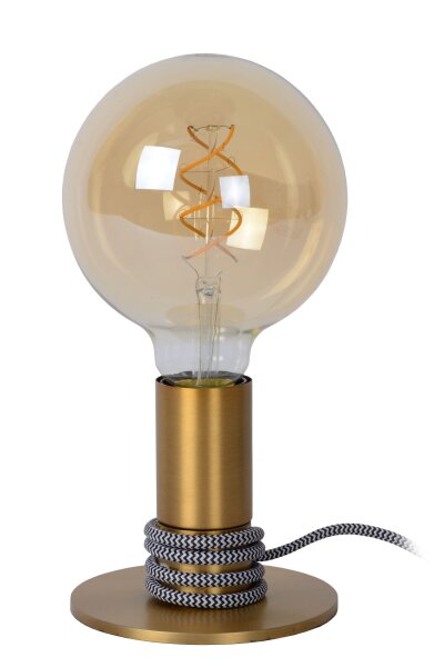 Tischlampe Kabelschalter Stahl Messing E27 Vintage