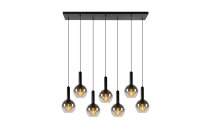 H&auml;ngelampe verstellbar Schwarz Rauchglas E27 L:130 cm