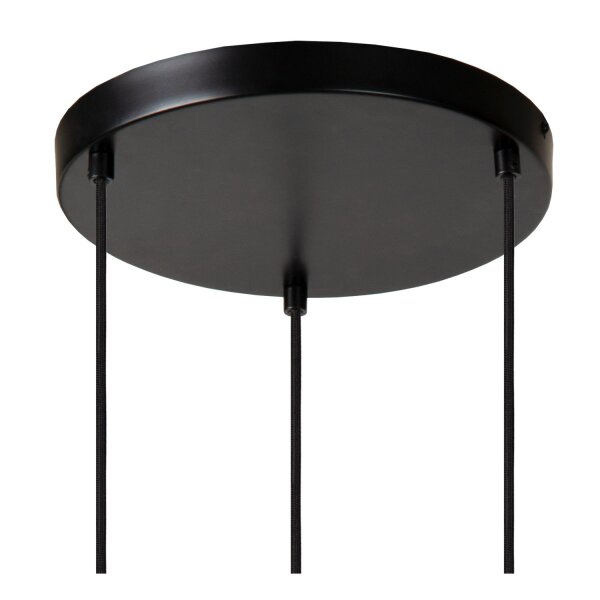 Hängelampe verstellbar Schwarz Rauchglas E27 Ø48,5 cm