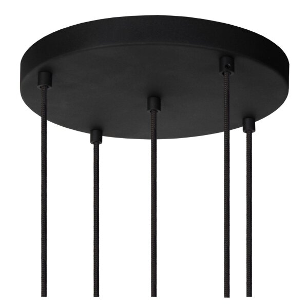 Hängelampe verstellbar Schwarz Rauchglas E27 Ø55 cm
