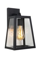 Au&szlig;enwandleuchte Glas Metall Schwarz E27 IP23 T:18 cm