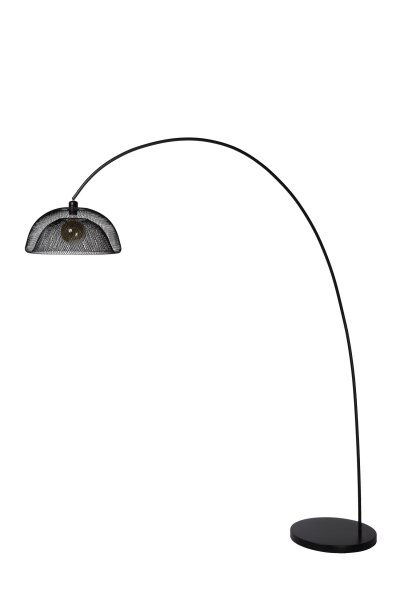 Bogenleuchte XXL Fußschalter Stahl Schwarz E27 H:200 cm