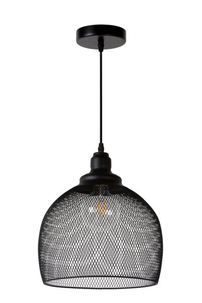 Hängelampe verstellbar Schwarz Vintage E27 Ø28 cm rund