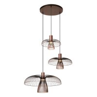 H&auml;ngelampe Metall Kaffeebraun Messing GU10 &Oslash;76 cm