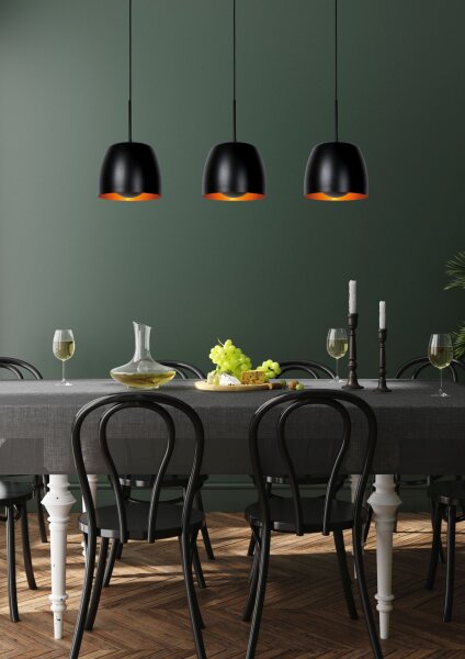 Hängelampe Metall Schwarz E27 L:104 cm modern