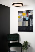 LED Deckenlampe dimmbar blendarm Schwarz 2700K Ø40 cm