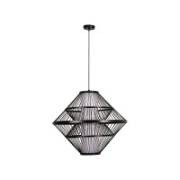 Hängelampe verstellbar Holz Schwarz E27 Ø60 cm