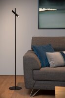LED Stehlampe schwenkbar Touchdimmer Schwarz 3000K