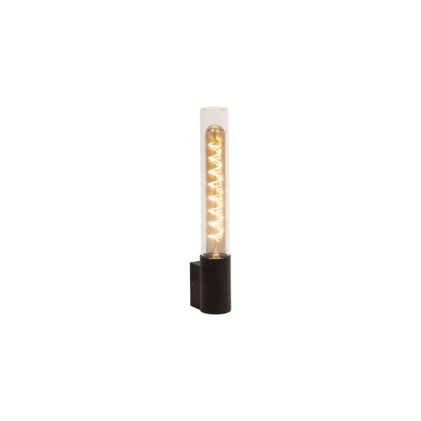 Außenwandlampe Glas Schwarz E27 IP54 H:33 cm modern