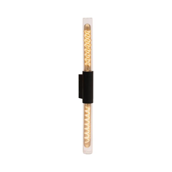 Außenwandlampe Up Down Glas Schwarz E27 IP54 H:62 cm