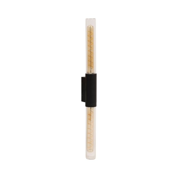 Außenwandlampe Up Down Glas Schwarz E27 IP54 H:62 cm