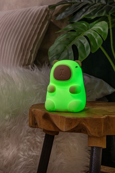 LED Nachtlicht Akku Capybara dimmbar RGB 2100K 11,6 cm