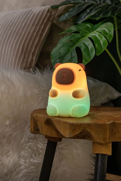 LED Nachtlicht Akku Capybara dimmbar RGB 2100K 11,6 cm