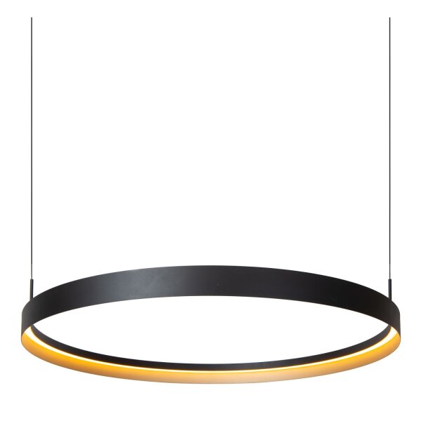 LED Pendelleuchte Schwarz Ring CCT 2200-3000K L:80 cm
