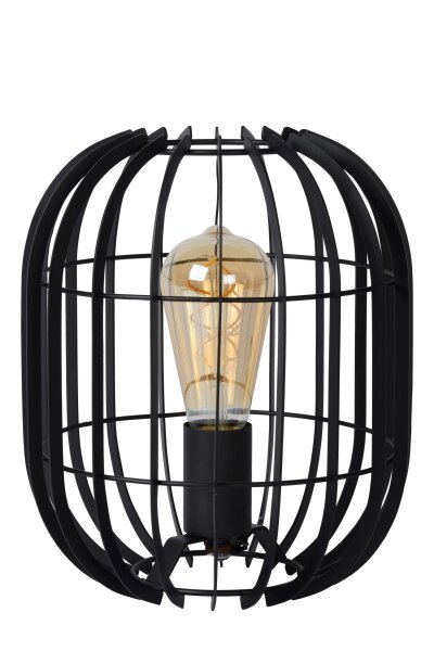 Tischlampe Metall Schwarz E27 H:26 cm modern rund