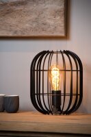 Tischlampe Metall Schwarz E27 H:26 cm modern rund