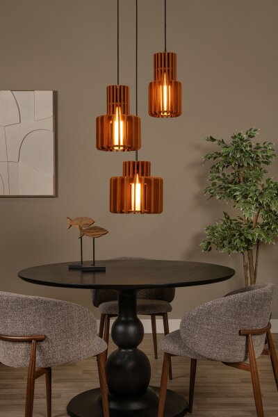 Hängelampe Filz Glas Schwarz Terrakotta E27 L:50 cm