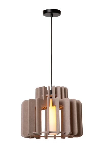 Hängelampe Filz Glas Schwarz Taupe E27 Ø40 cm modern