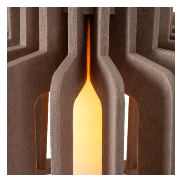 Hängelampe Filz Glas Schwarz Taupe E27 Ø40 cm modern