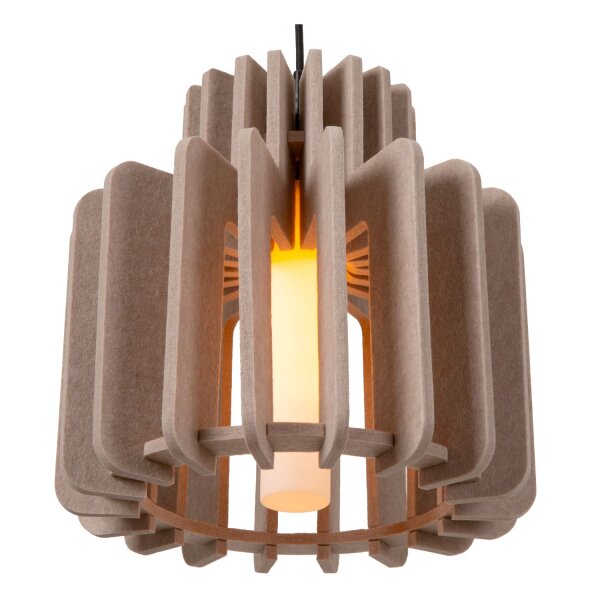 Hängelampe Filz Glas Schwarz Taupe E27 Ø40 cm modern