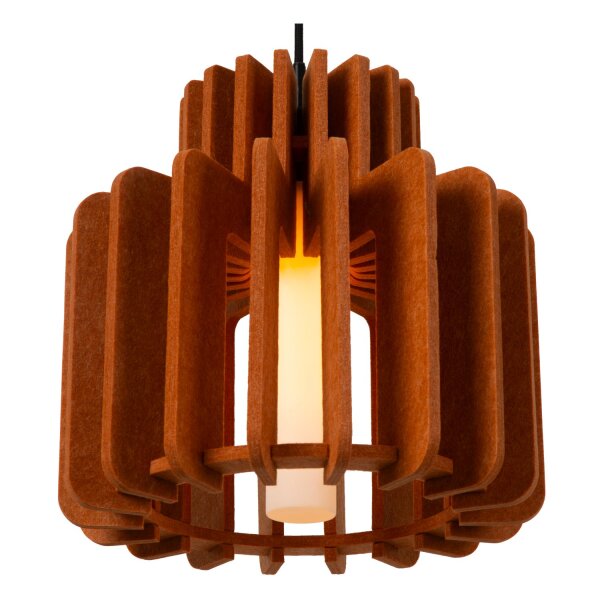 Hängelampe Filz Glas Schwarz Terrakotta E27 B:40 cm