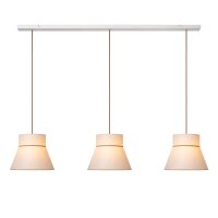 H&auml;ngelampe verstellbar Papier Beige Wei&szlig; E27 130 cm