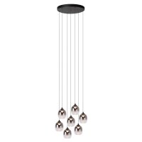 LED H&auml;ngelampe Metall Schwarz Rauchglas 3000K L:52 cm