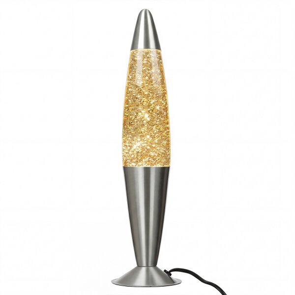 Lavalampe Glitter in Silber Gold 40 cm G9 Retro ROXY