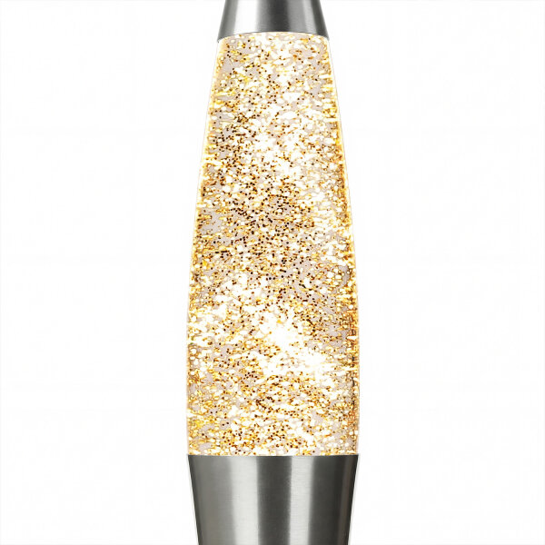 Lavalampe Glitter in Silber Gold 40 cm G9 Retro ROXY