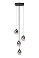 LED H&auml;ngelampe Metall Schwarz Rauchglas 3000K L:36 cm