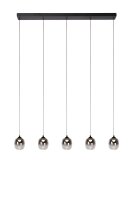 LED Pendelleuchte Metall Schwarz Rauchglas 3000K 127 cm