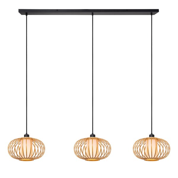 Hängelampe verstellbar Bambus Holz E27 L:141 cm