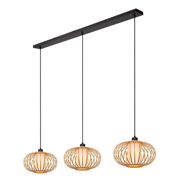 Hängelampe verstellbar Bambus Holz E27 L:141 cm
