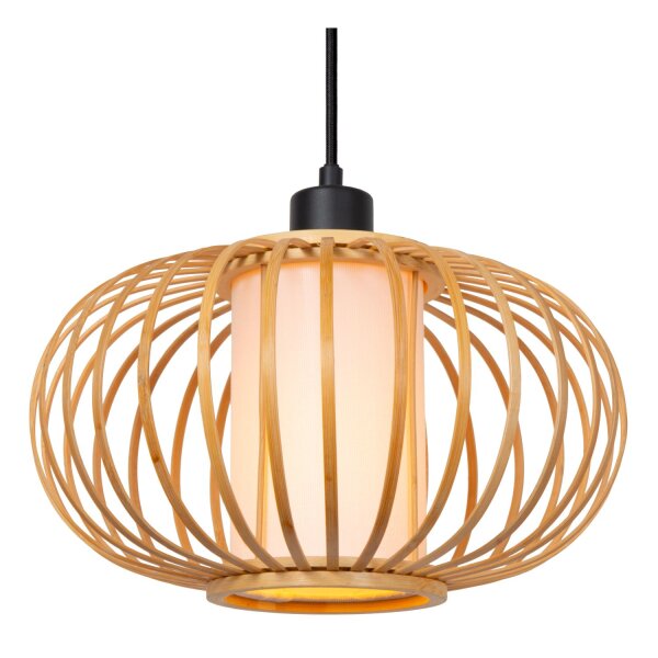 Hängelampe verstellbar Bambus Holz E27 L:141 cm