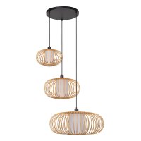 Hängelampe verstellbar Bambus Holz E27 L:84,5 cm rund