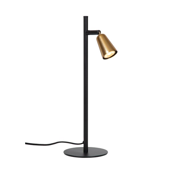 Tischlampe flexibel Schwarz Champagner GU10 H:46 cm