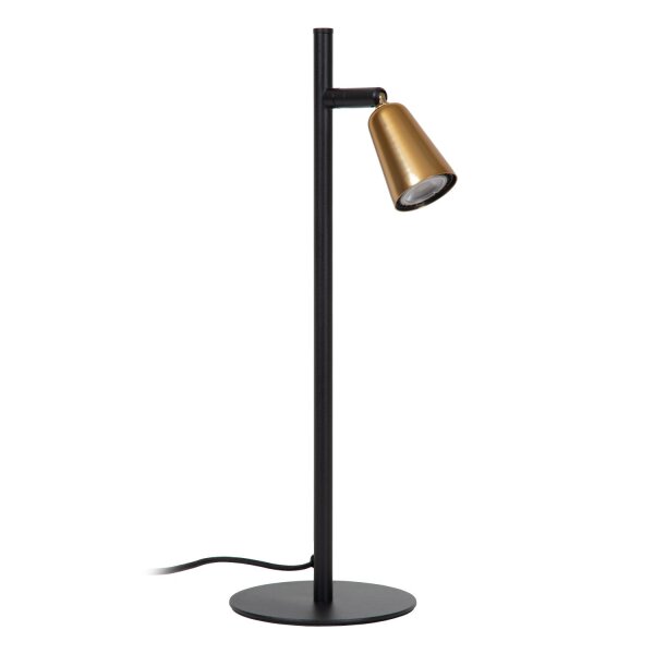 Tischlampe flexibel Schwarz Champagner GU10 H:46 cm