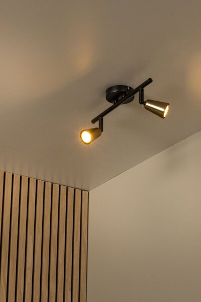 Deckenleuchte verstellbar Schwarz Champagner GU10 36 cm
