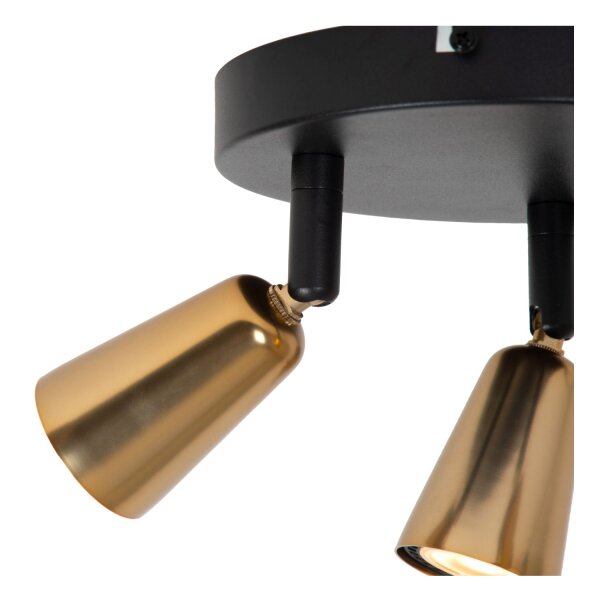 Deckenspot verstellbar Schwarz Champagner GU10 H:14 cm