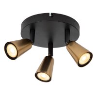Deckenspot verstellbar Schwarz Champagner GU10 H:14 cm