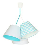 Pendelleuchte Kinderlampe Wei&szlig; Blau Stoff