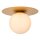 Deckenlampe Glas Gold Weiß Kugel E27 H:17,5 cm