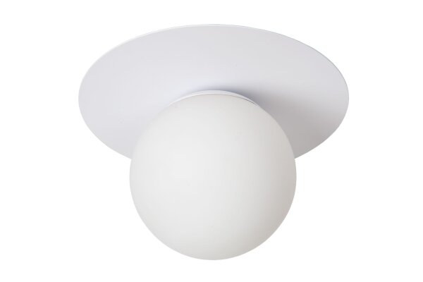 Deckenlampe blendarm Glas Weiß satiniert E27 Ø25 cm