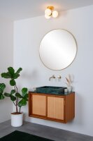 Deckenlampe Glas Messing Weiß G9 IP44 Ø28 cm...