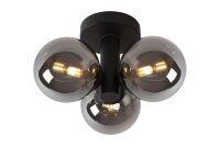 Deckenleuchte Schwarz Rauchglas Kugel G9 IP44 &Oslash;28 cm