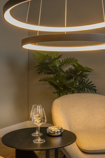 LED Kronleuchter verstellbar Schwarz 2700K B:78 cm
