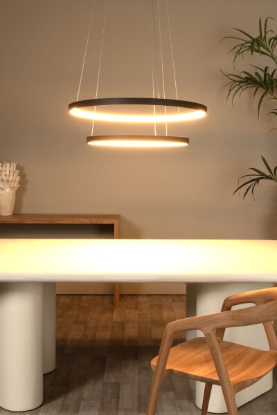 LED Kronleuchter verstellbar Schwarz 2700K B:78 cm