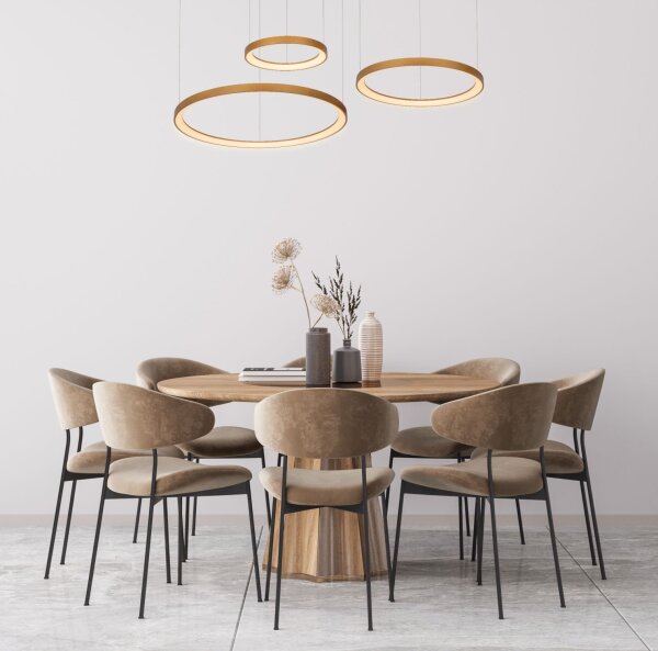 LED Pendelleuchte verstellbar Messing 2700K L:136 cm