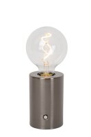 Tischlampe Akku dimmbar Touch Schwarz-Chrom USB-C E27