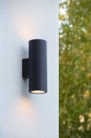 Wandstrahler Up Down Alu Schwarz E27 IP54 B:10,8 cm